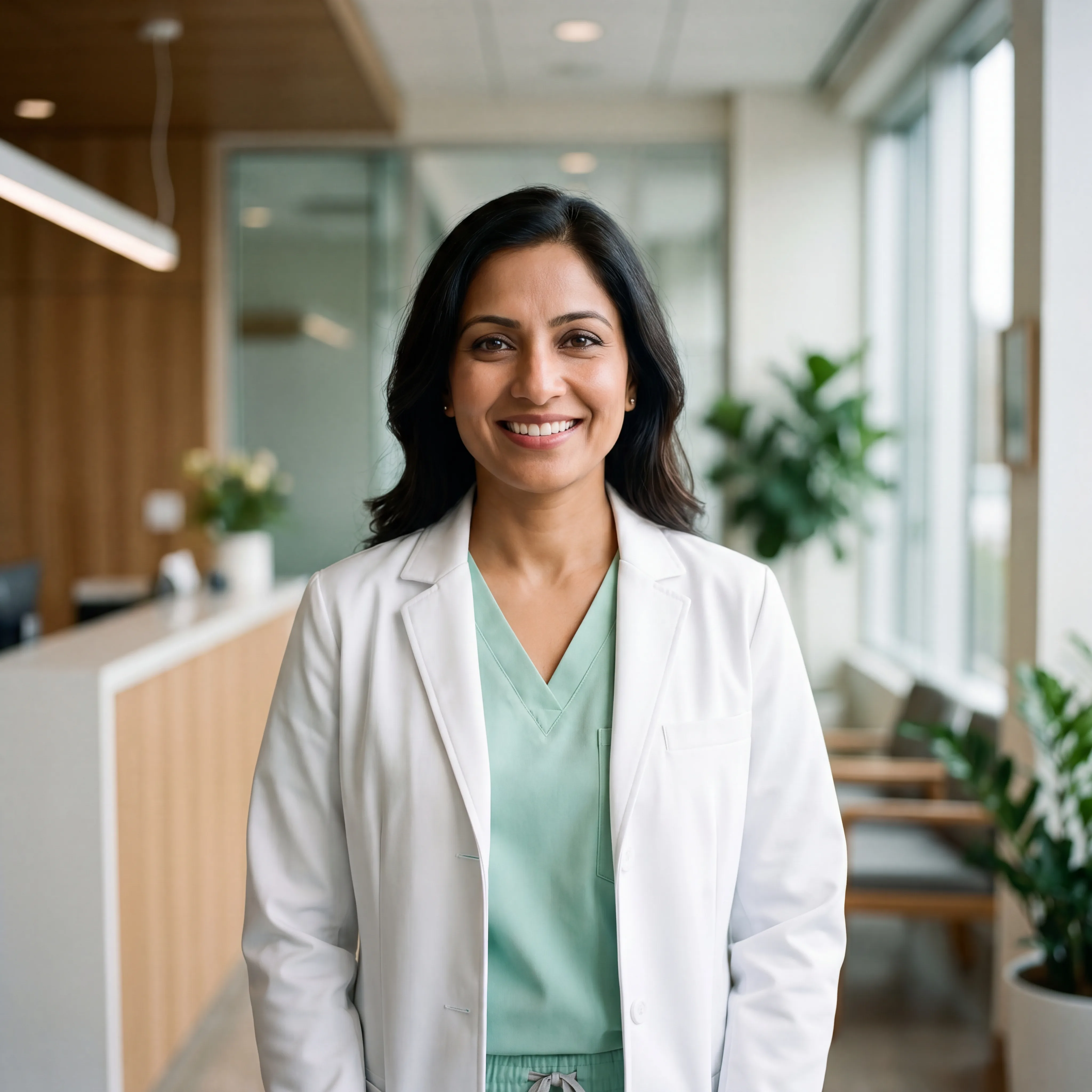 A Teledris clinician in a bright, modern clinic