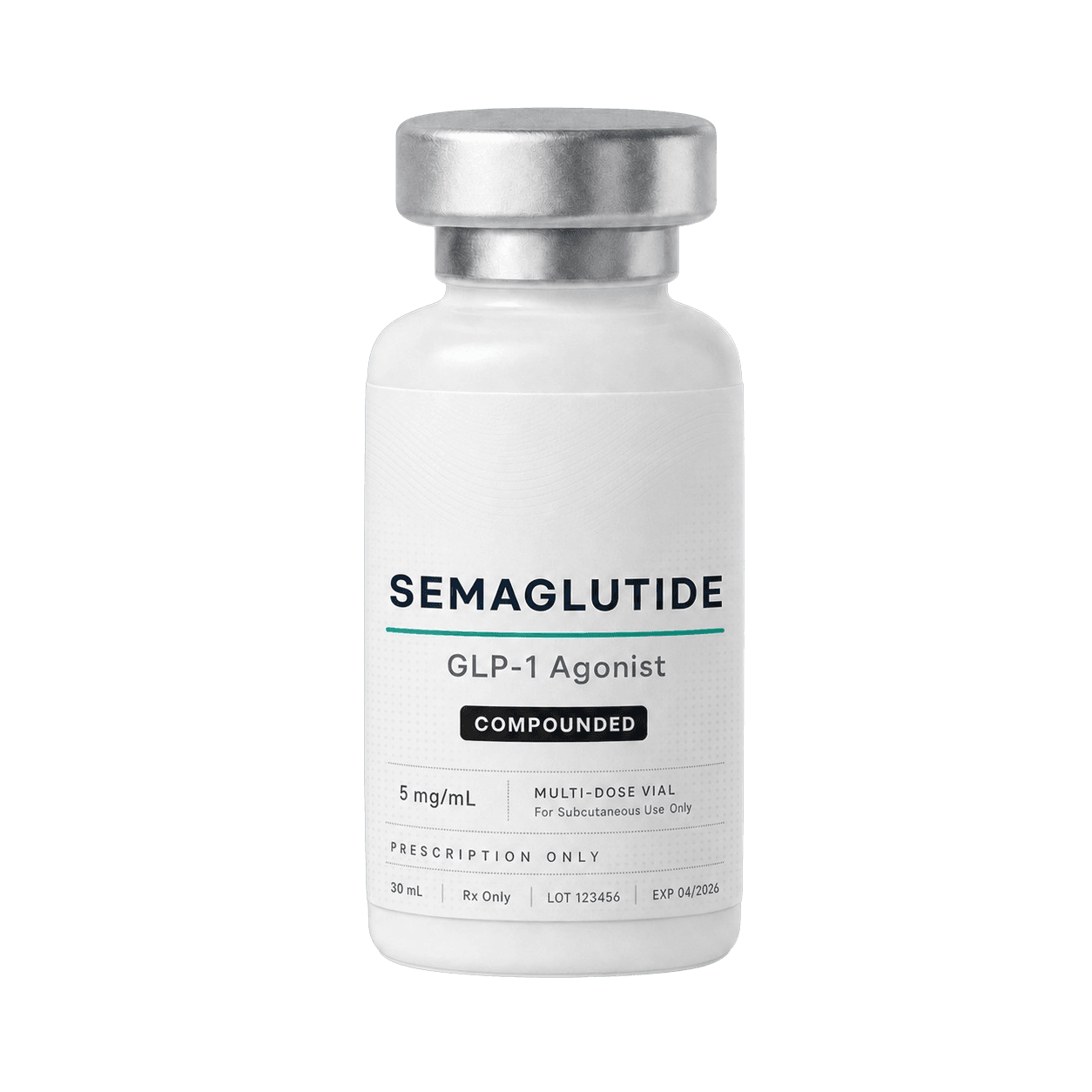 Compounded semaglutide vial
